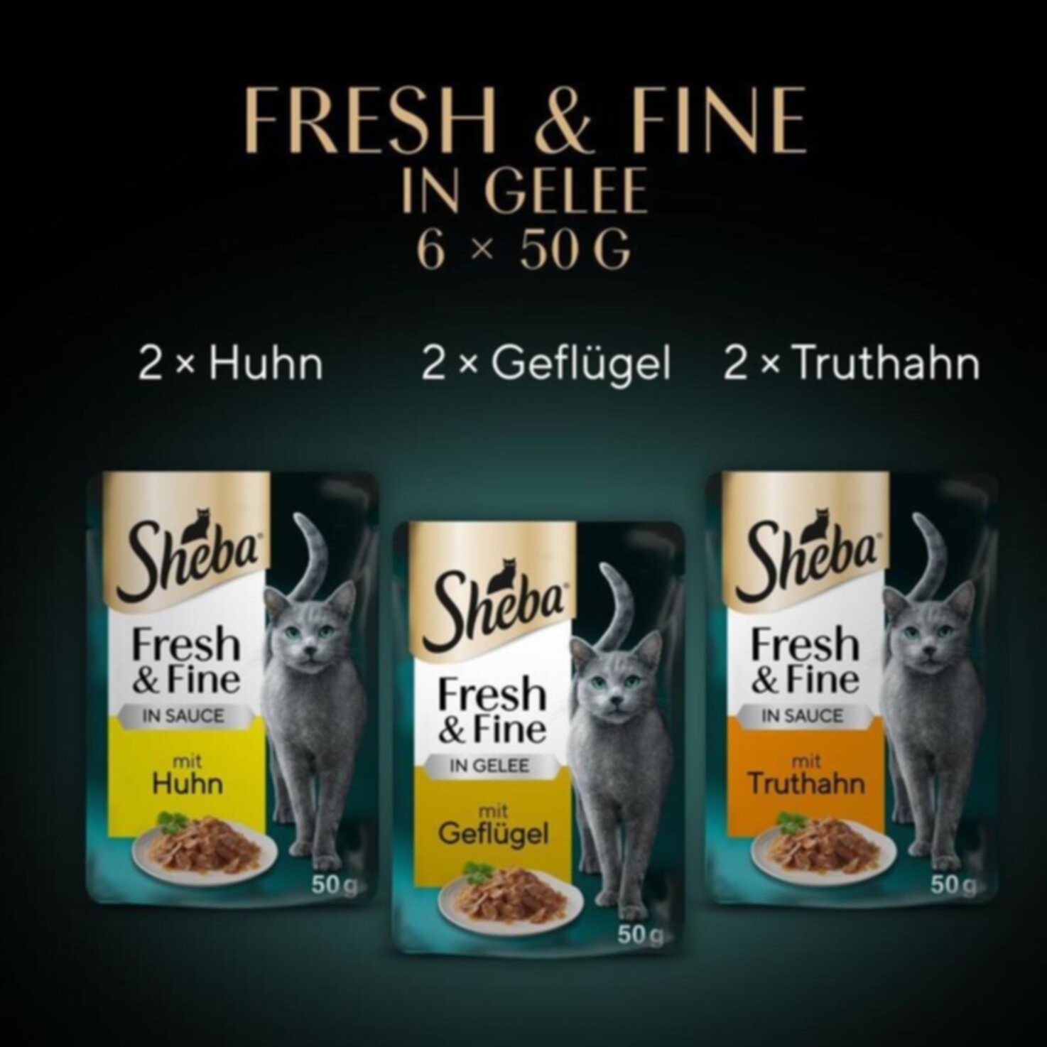 Sheba F+F in Gelée Geflügel Variation 6x50g