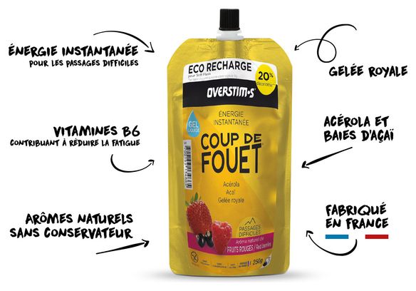 Eco-recharge gel Overstims Coup de Fouet Fruits rouges - 250g