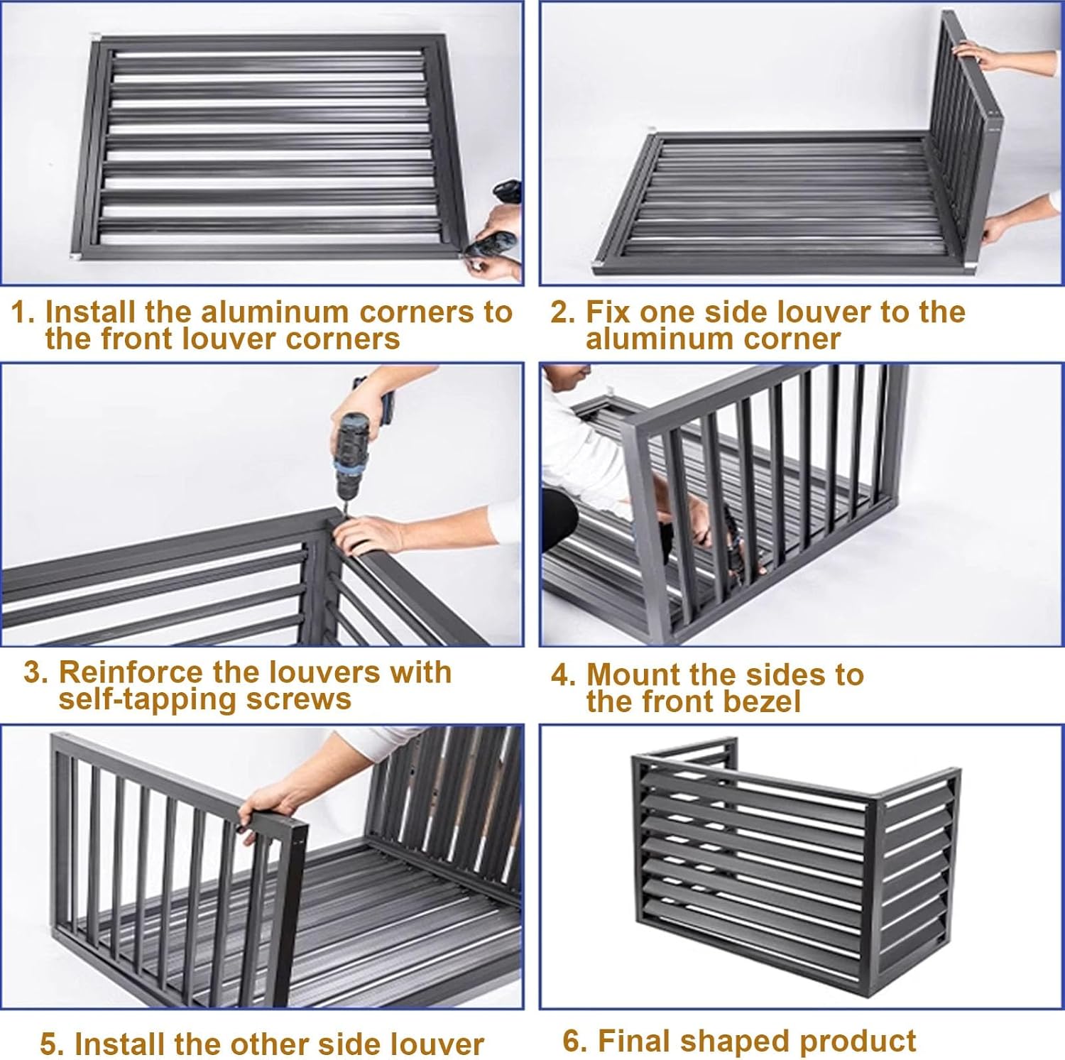 Aluminium-Abdeckung für Klimaanlagen und Wärmepumpen, Abdeckung für Mini-Split-Klimaanlagen für Außengeräte, Diebstahlsichere, robuste Aluminium-AC-Abdeckungen, Außenmaterial, Geeignet für d
