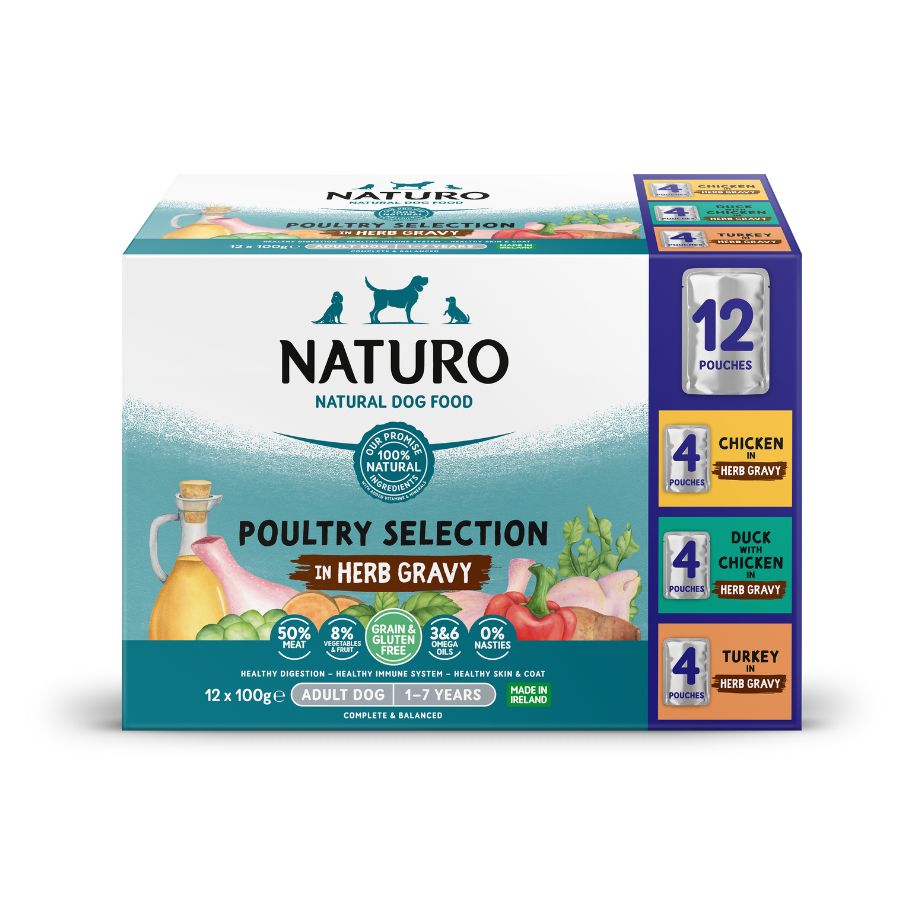 NATURO DOG ADULT POUCH GF MULTIPACK 12x100