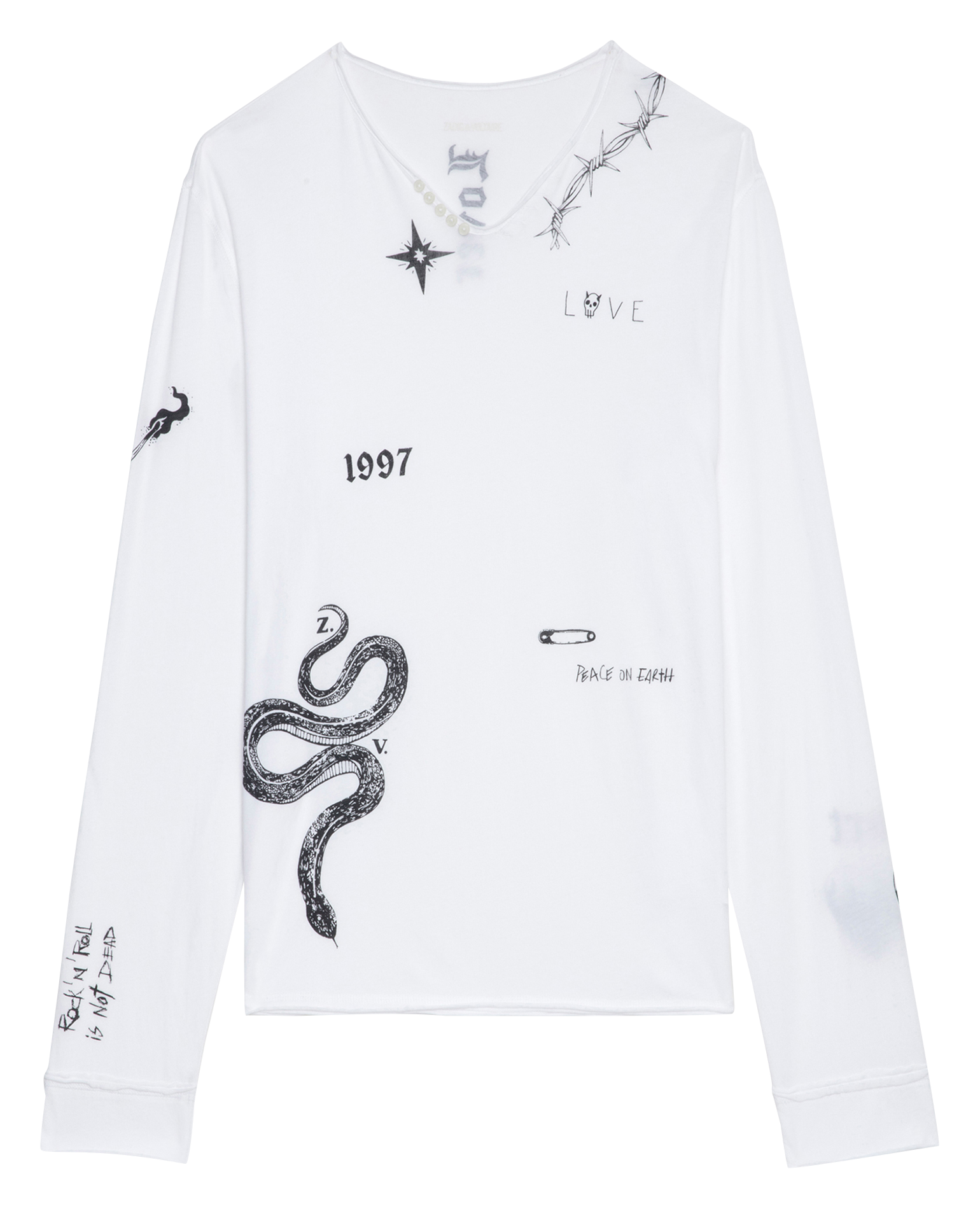 MONASTIR - Tee-shirt tunisien imprimé en coton bio | Blanc