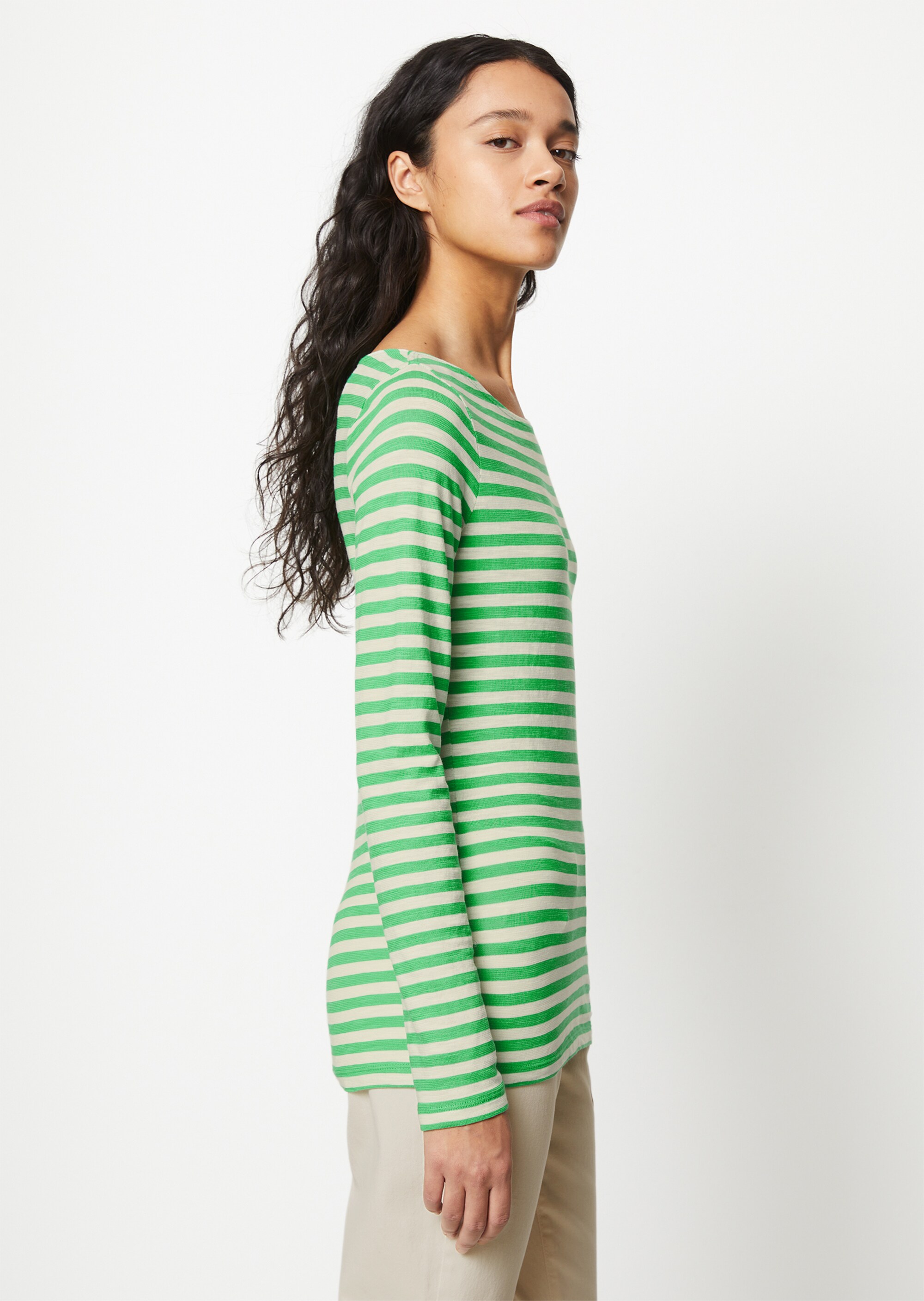 Ringel-Longsleeve regularaus Slubjersey