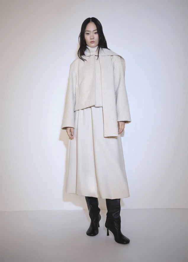MANGO Jacket with scarf pockets Light beige