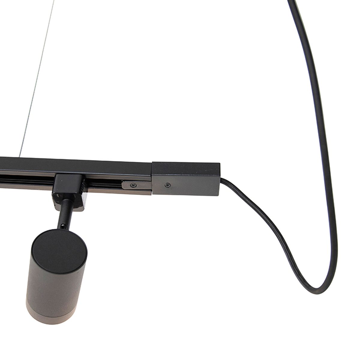 Modern hangend railsysteem met 5 spots zwart 1-fase  - Iconic Jeana