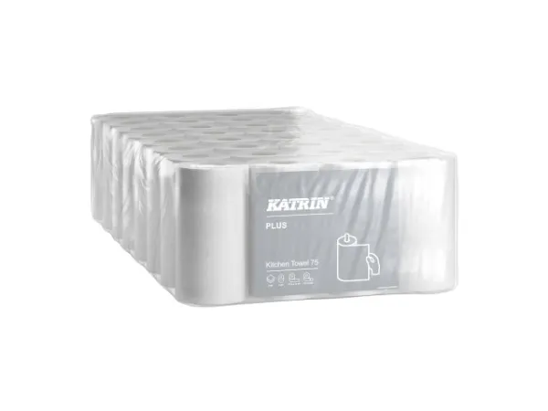 Køkkenrulle Katrin® Plus Kitchen 75 hvid 2-lags 21m - (8 pakker x 4 ruller)