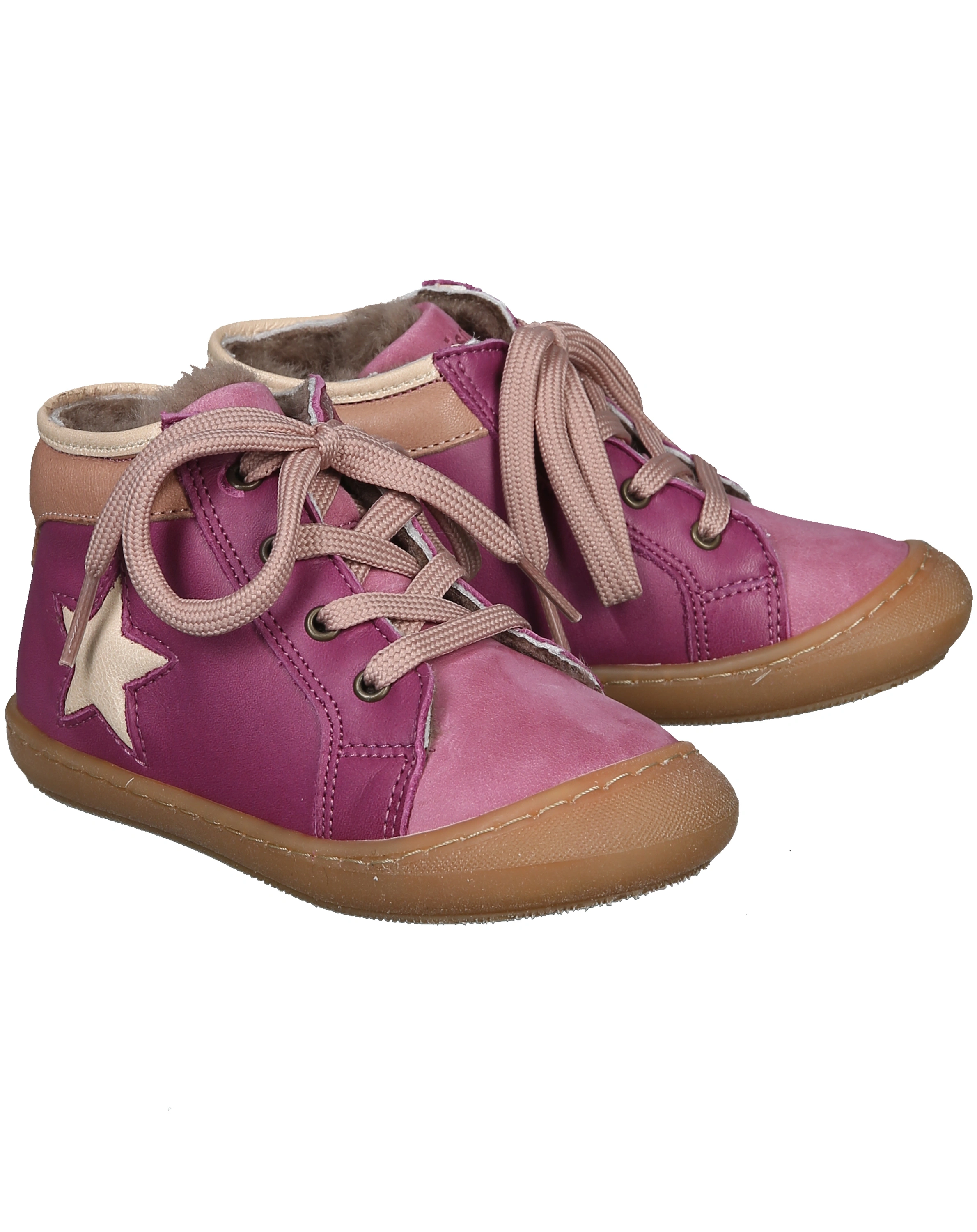 Schnür-Lauflernschuhe SAMUEL gefüttert in fuchsia