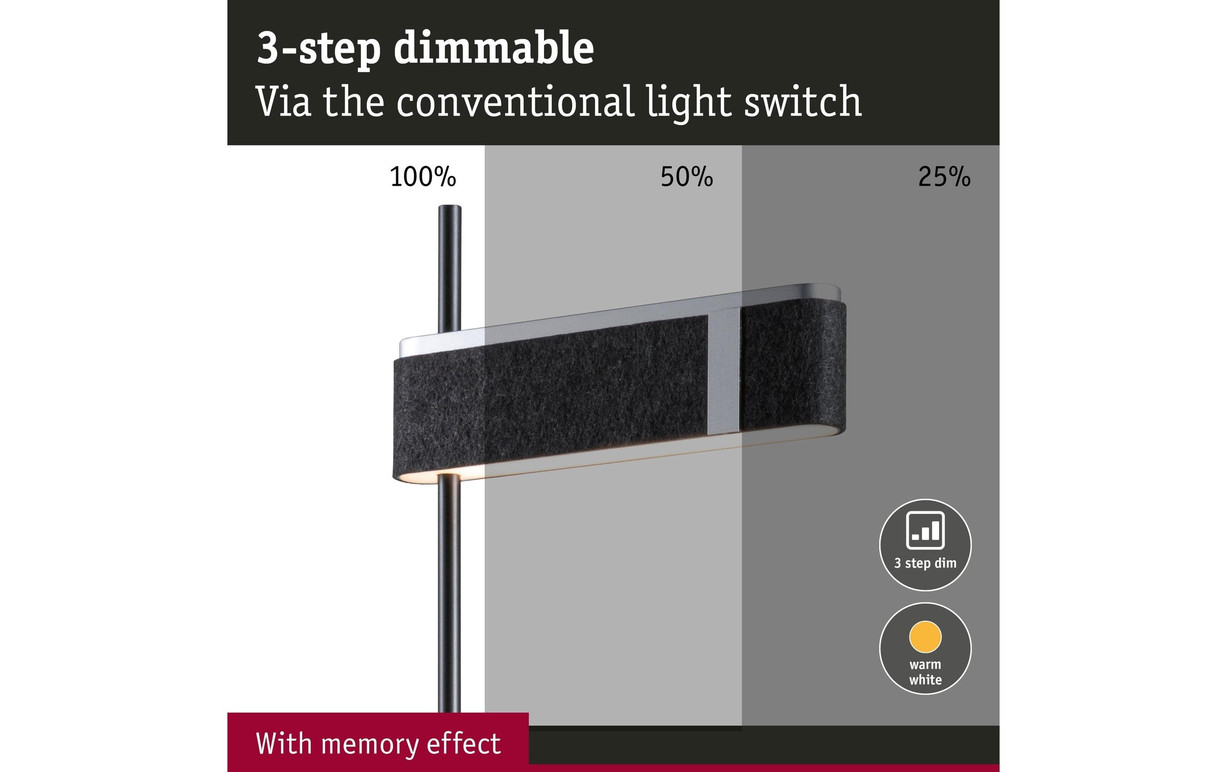 Paulmann LED Stehlampe »Jagun 2700K 20.4W« Warmweiss