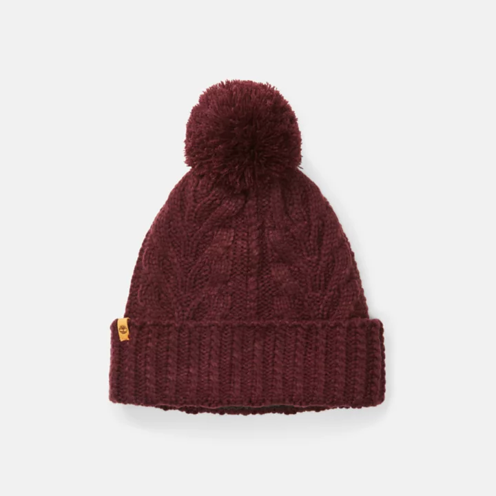 Gorro de tricô Autumn Woods para mulheres na cor bordô.