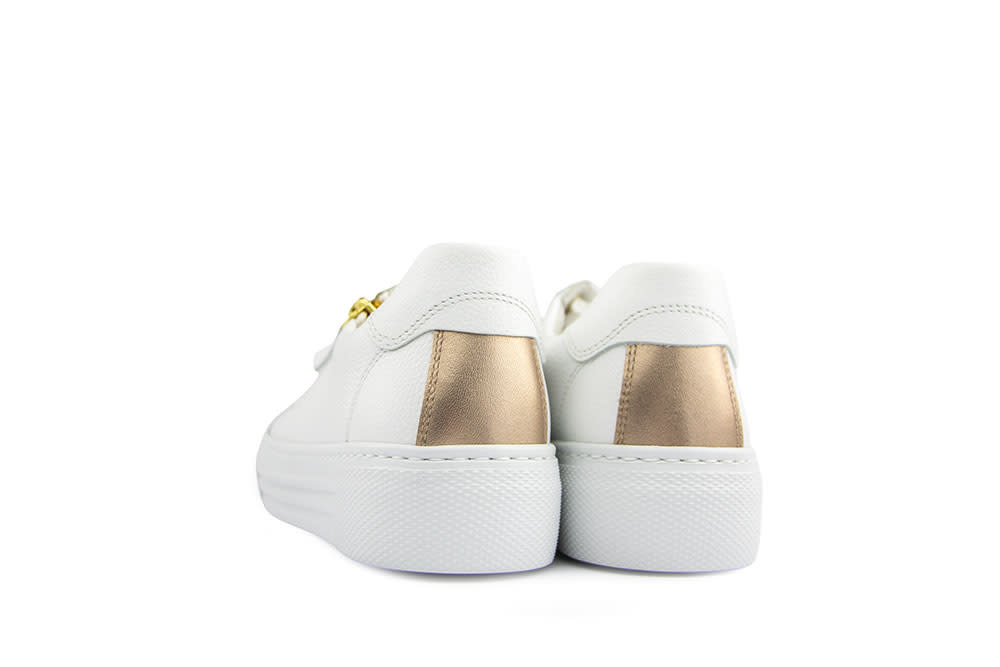 Gabor Sneaker Weiss Platino Cervo Metal