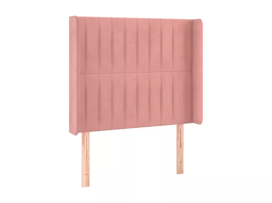 Sommier tapissier avec matelas et LED Rose 90x190 cm Velours