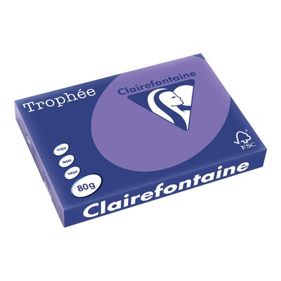 Clairefontaine Trophée - Papier couleur - A3 (297 x 420 mm) - 80 g/m² - Ramette de 500 feuilles - violet