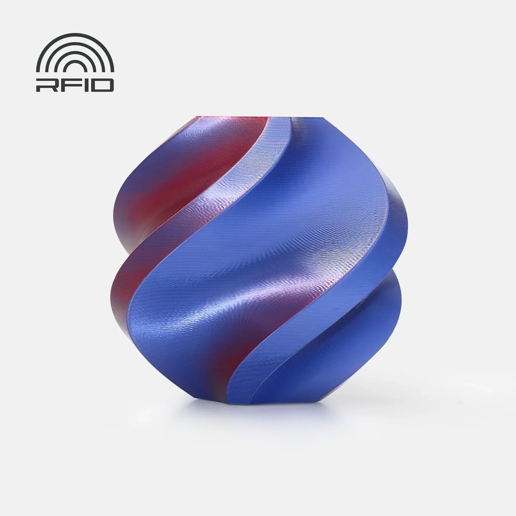 Bambu Lab  PLA Silk Dual Color Midnight Blaze, Spule (1.000 g)    Seidiges PLA mit Hochglanz in Blau-Rot
