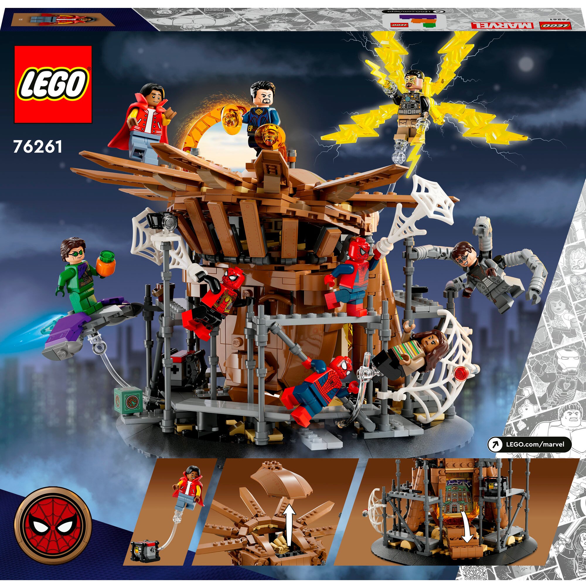LEGO Konstruktionsspielzeug Marvel Super Heroes Spider-Mans großer Showdowns