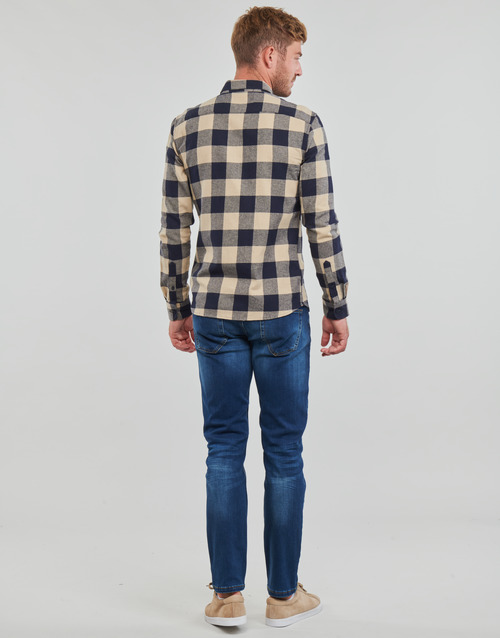 Only & Sons- ONSGUDMUND LIFE LS CHECKED SHIRT Marino / Beige