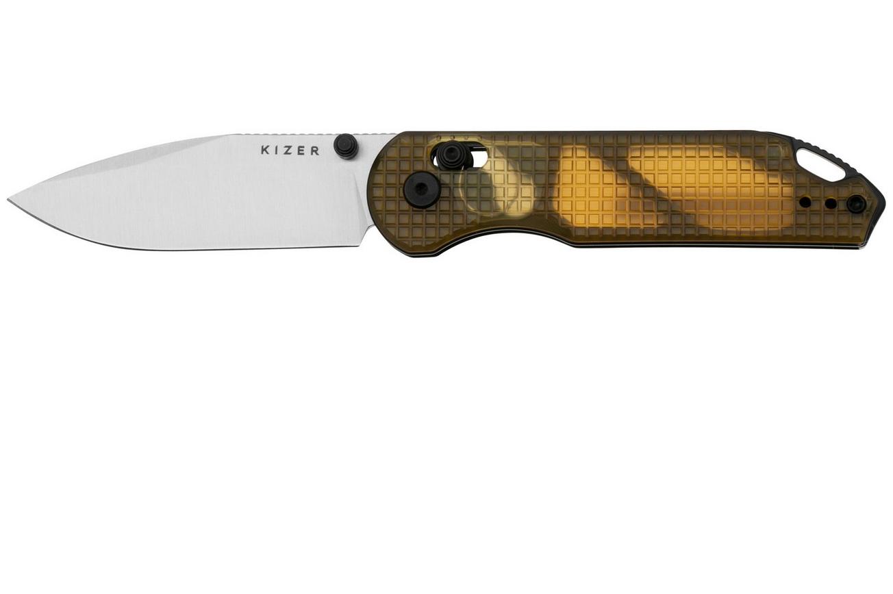 Kizer Vanguard Assassin V3549A1 Satin Nitro-V, Yellow Ultem, zakmes, Azo design