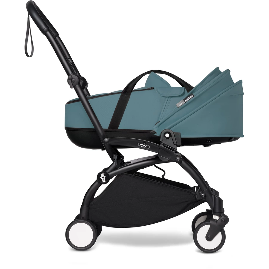 BABYZEN Kinderwagen YOYO2 0+ Black mit Liegewanne Aqua
