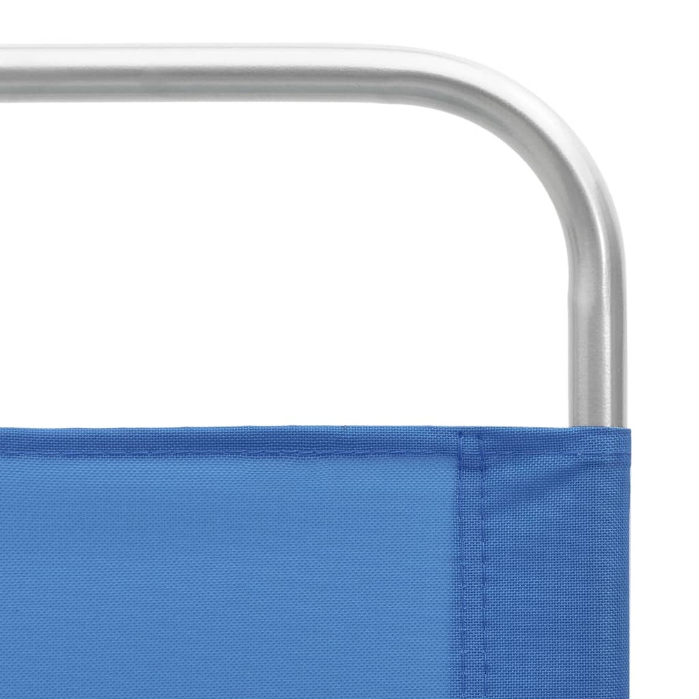 Chaises de plage pliables 2 pcs bleu tissu
