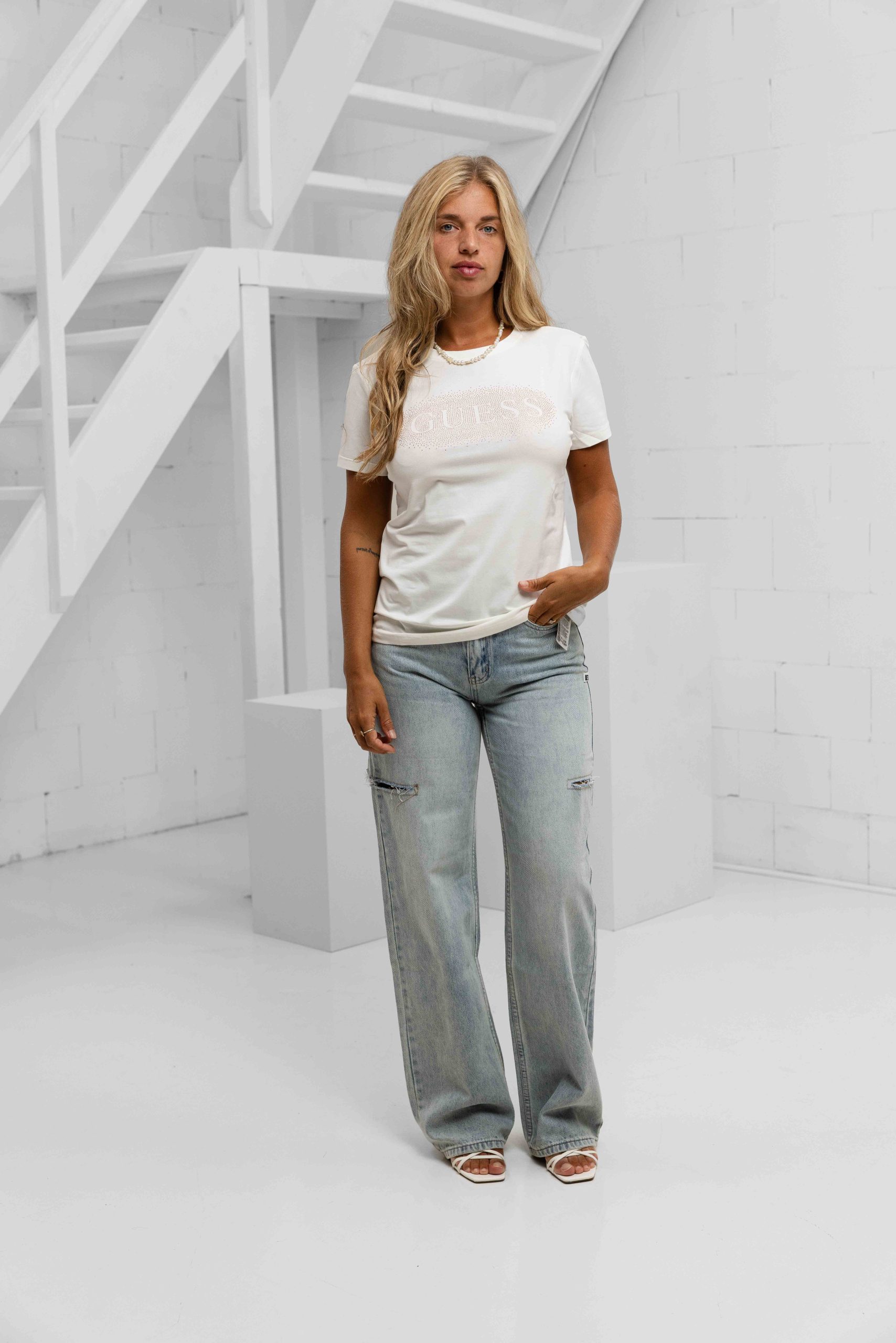 Guess Ingrid T-Shirt Dames Wit