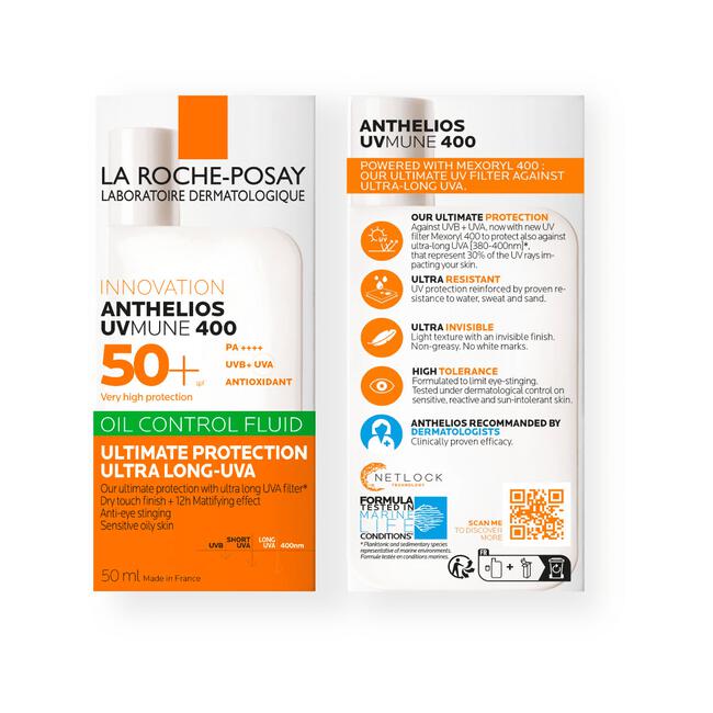 La Roche-Posay Anthelios UVMune Oil Control Fluid SPF50+ Zonnebrand 50 ml