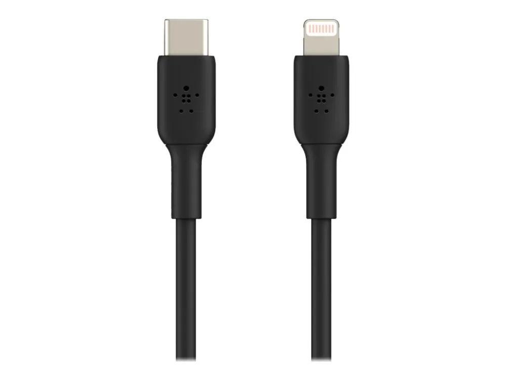 Belkin BoostCharge - Lightning-kabel - 24 pin USB-C han til Lightning han - 1 m - sort - USB Power Delivery (18 W)