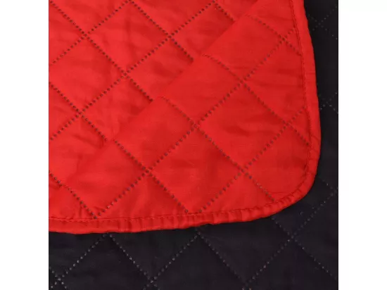 Couvre-lit matelassé double-face Rouge et noir 230x260