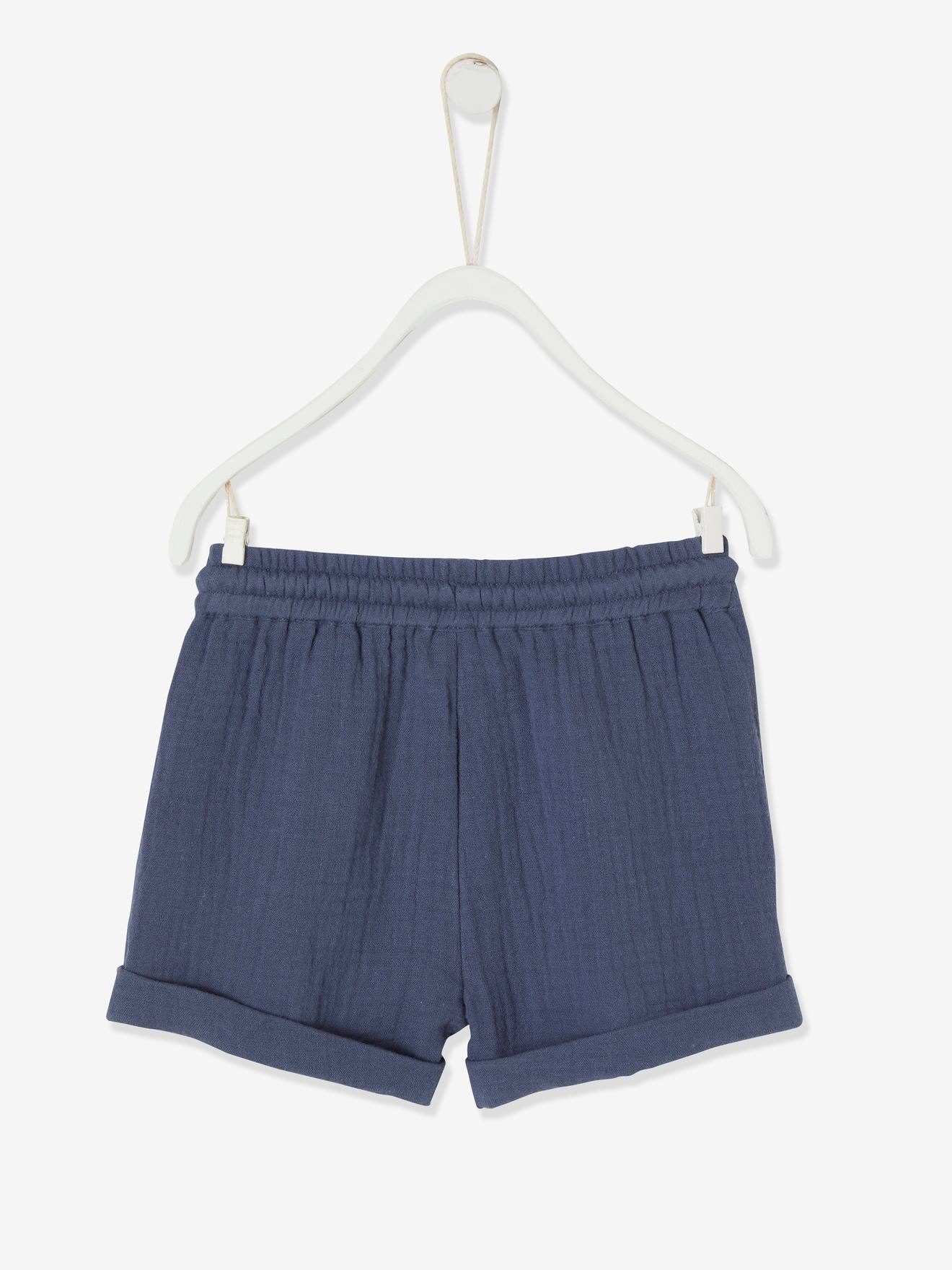 Calções de bebé em chiffon de algodão bege