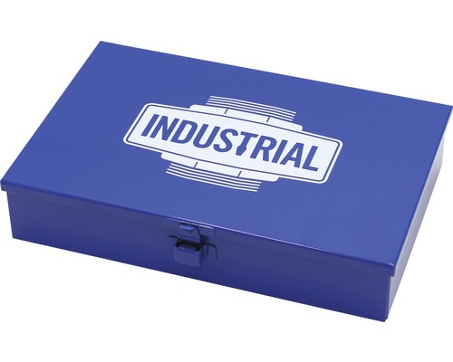 Stalen doos, industriële maat 2, 174 x 55 x 272 mm, blauw