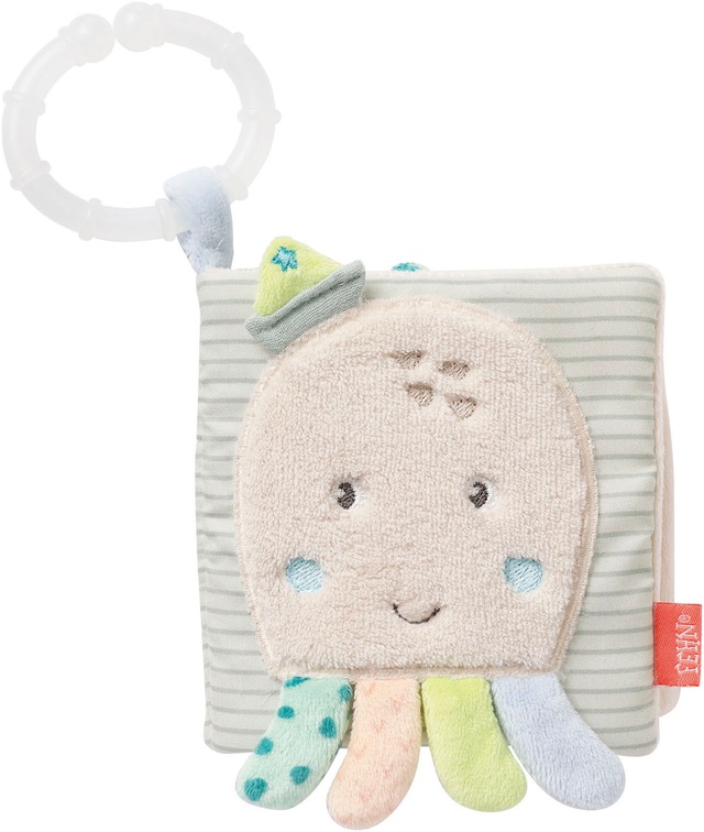 Fehn Greifspielzeug »Meereskinder, Stoffbuch Oktopus« mit Ring zur Befestigung an Kinderwagen, Babyschale oder Bett