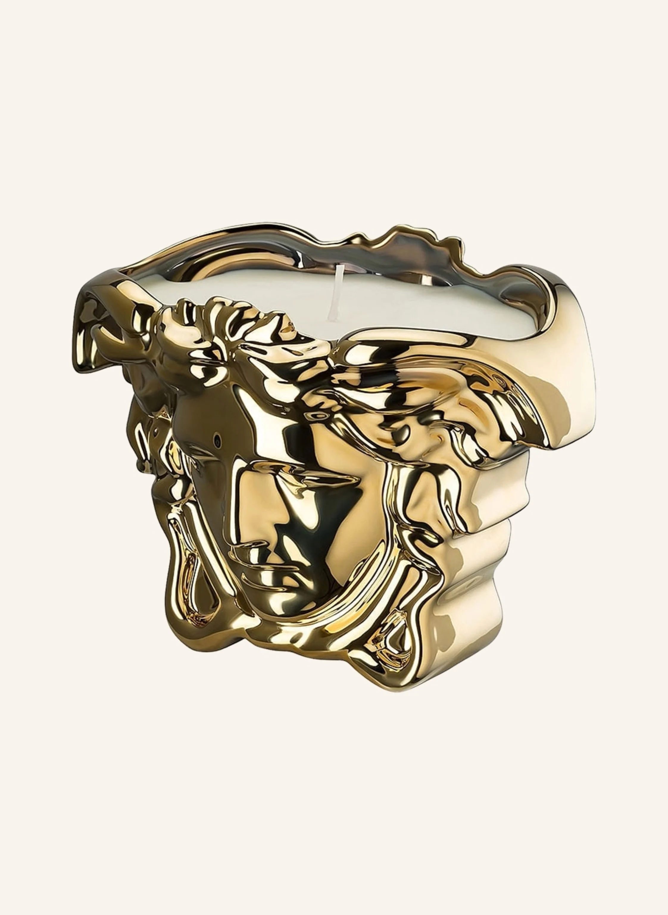 Rosenthal meets VERSACE Tischlicht mit Duftwachs MEDUSA GRANDE GOLD