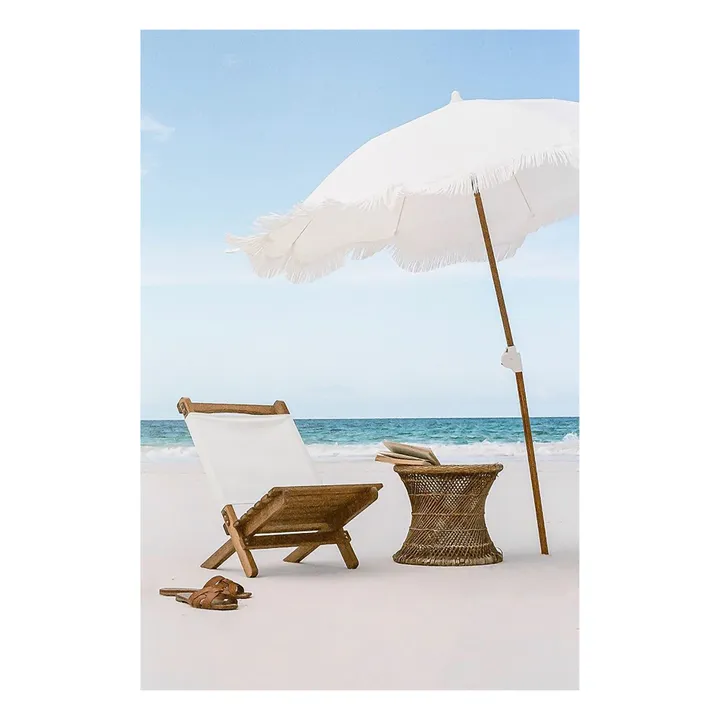 Business & Pleasure Co. Parasol frangé Holiday | Blanc