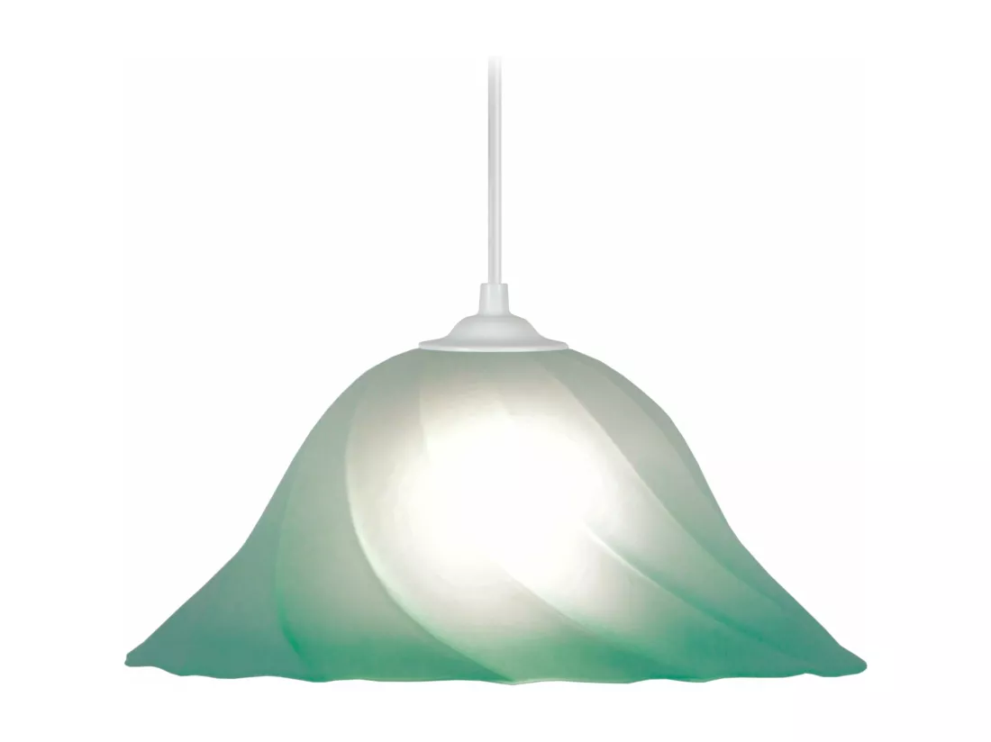 Suspension dôme, verre vert 70 cm.