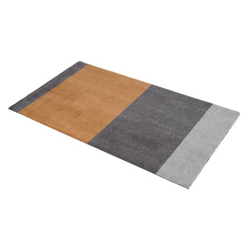 Tica Copenhagen Stripe Horisontal Gulvtæppe, Lys Grå/Grå/Dijon, 67x120 cm