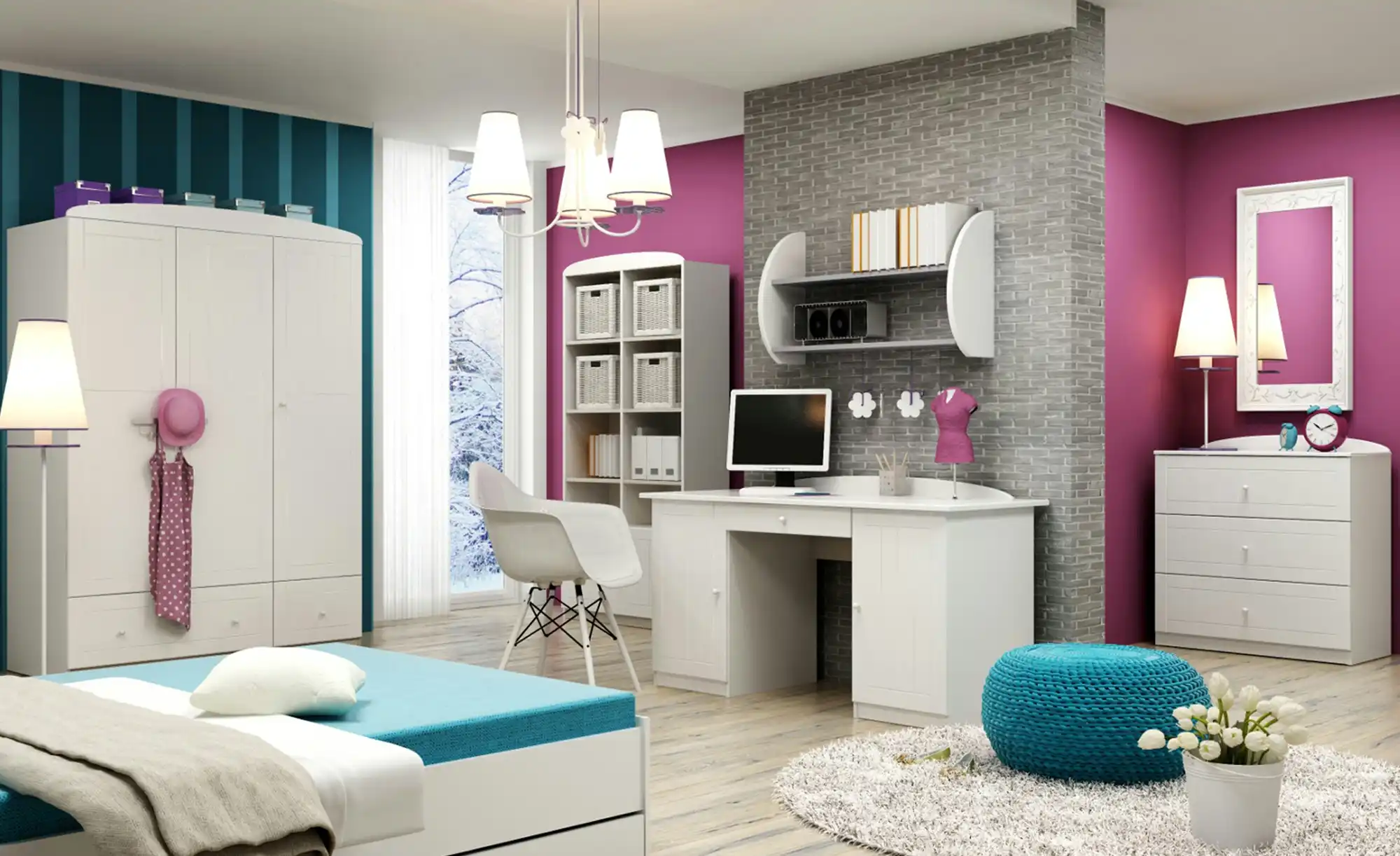 Schreibtisch Nordic White