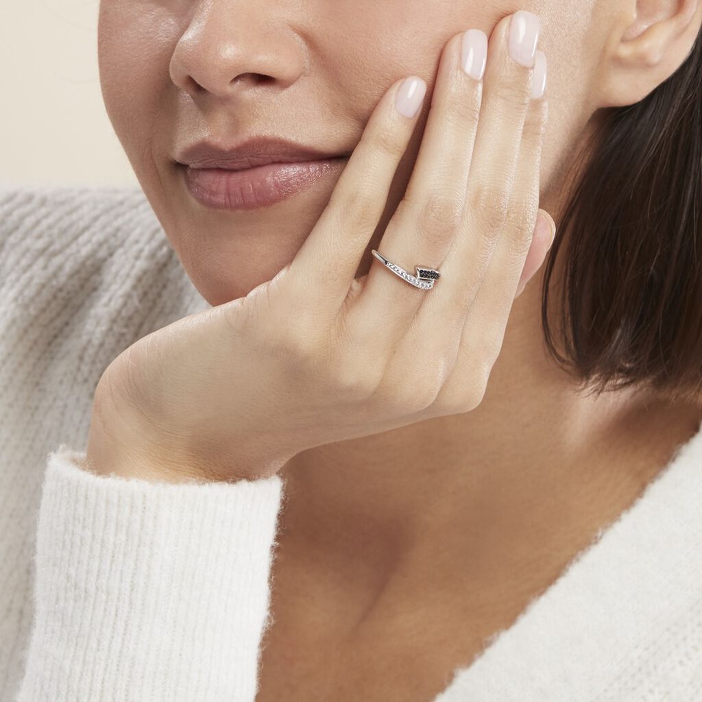 Bague Argent Blanc Agafya Oxydes De Zirconium
