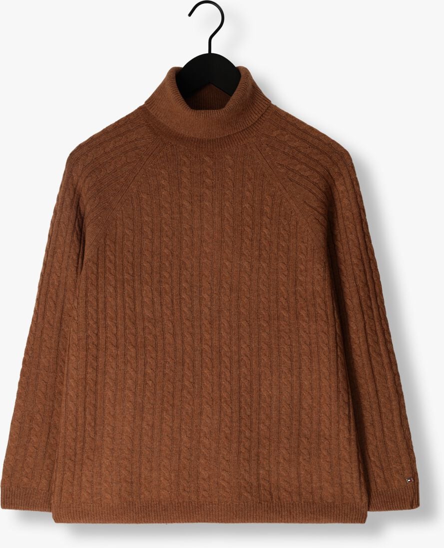 TOMMY HILFIGER cognac tommy hilfiger coltrui soft wool ao cable roll-nk swt