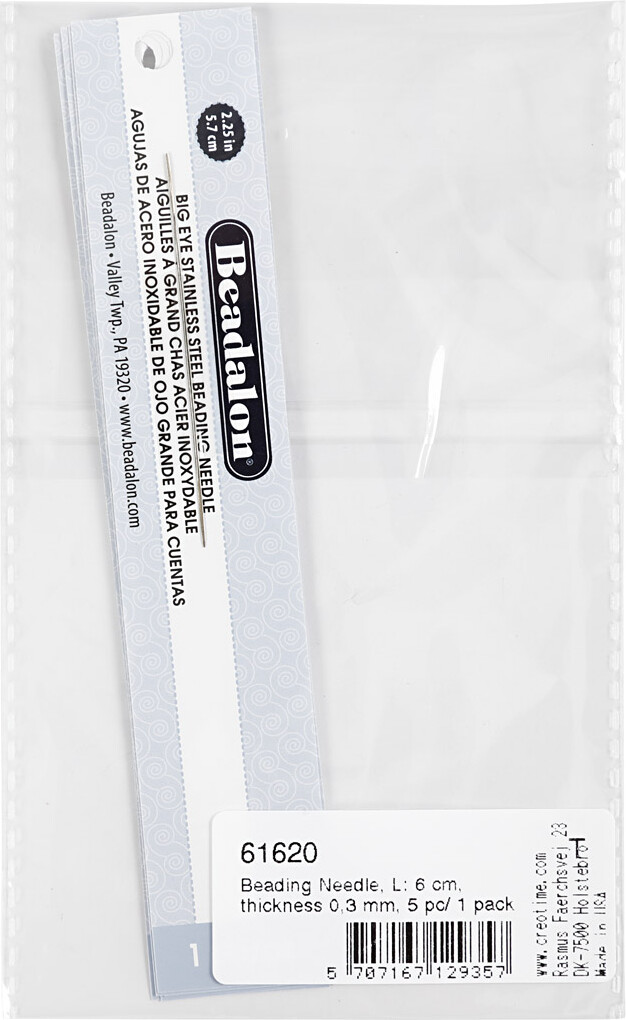 Smykkenål - L 6 CM - Tykkelse 0,3 MM - 5 Stk