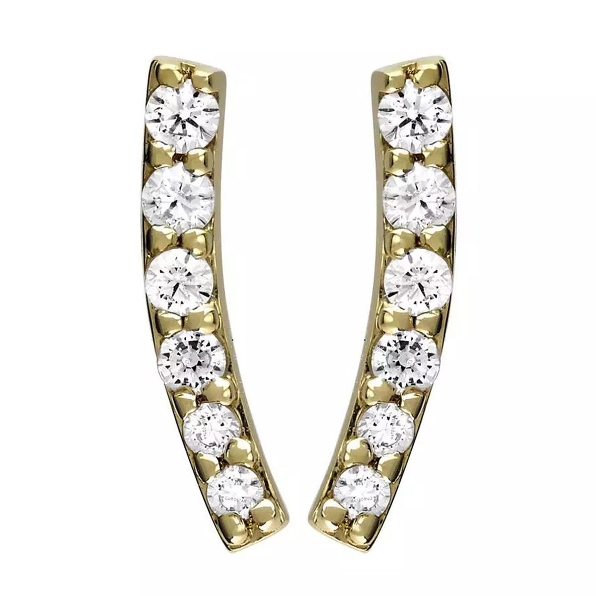 Boucles d'oreilles virgule diamants