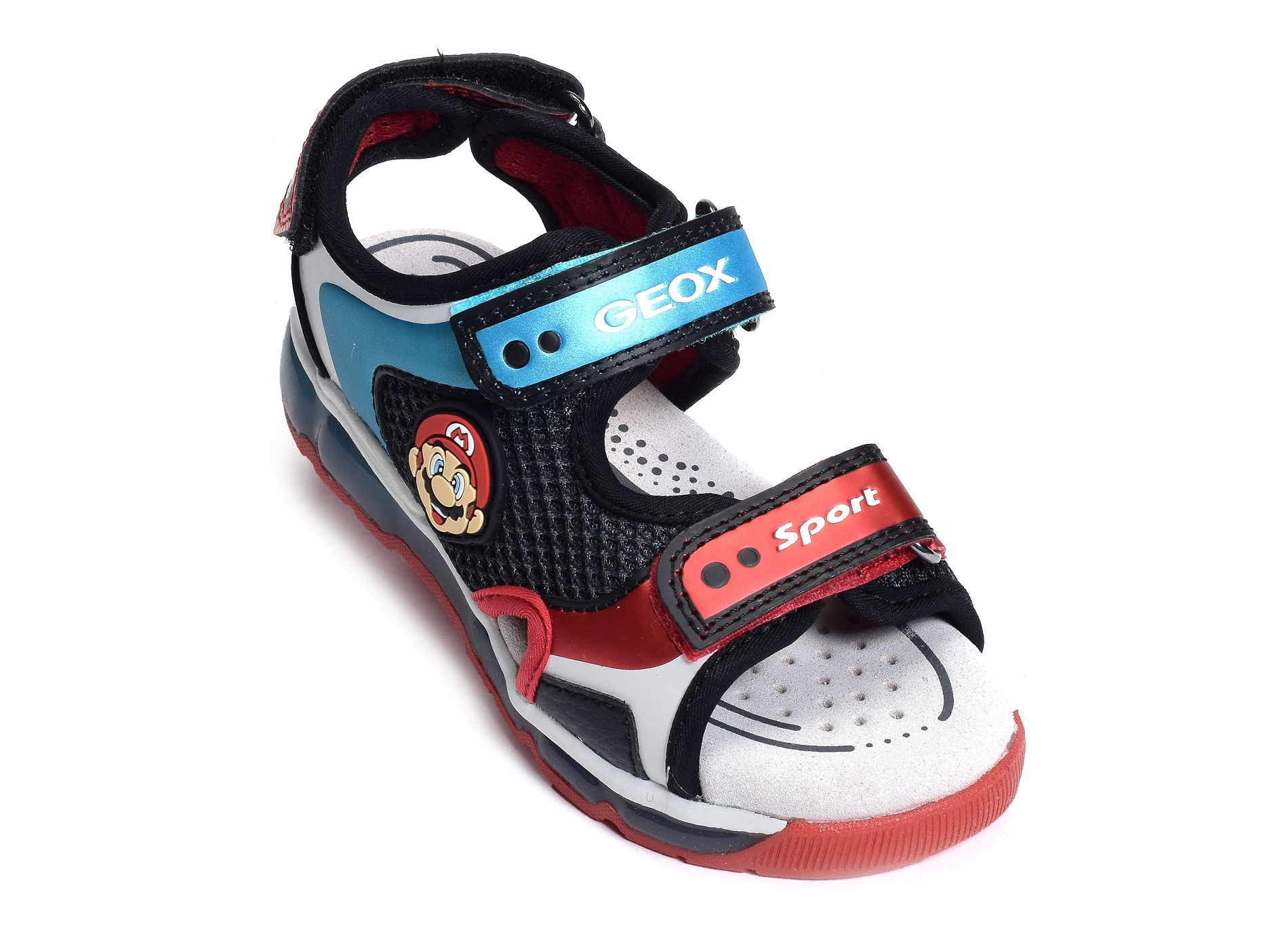 J sandale android ba noir rouge