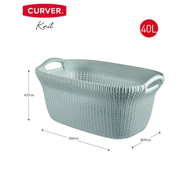 Curver Knit Wasmand - 40L - Misty Blue