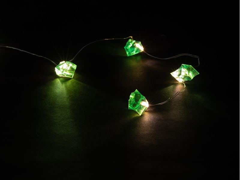 COCON Lichterkette LED Glitzersteine, Grün, 1.9 m Dekorative Beleuchtung