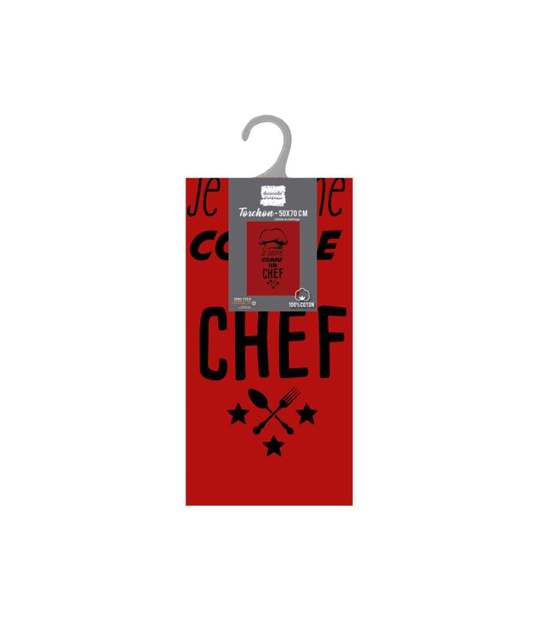 Torchon de Cuisine Comme un Chef 50x70cm Rouge