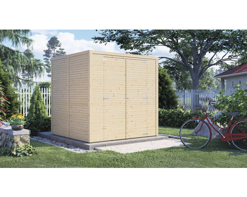 Bertilo Cubico 3 Fineline Rhombus profiel tuinhuis, 207 x 211 cm, naturel