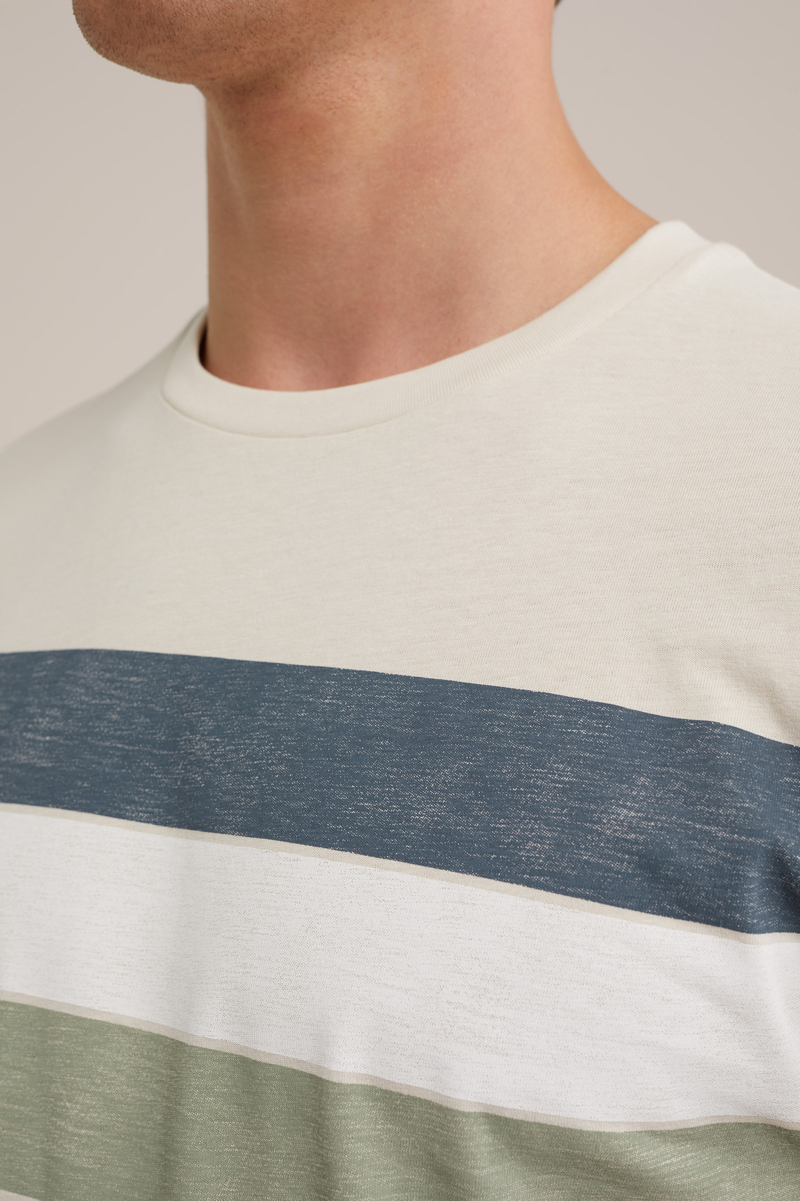 T-shirt met opdruk WE Fashion Gebroken wit