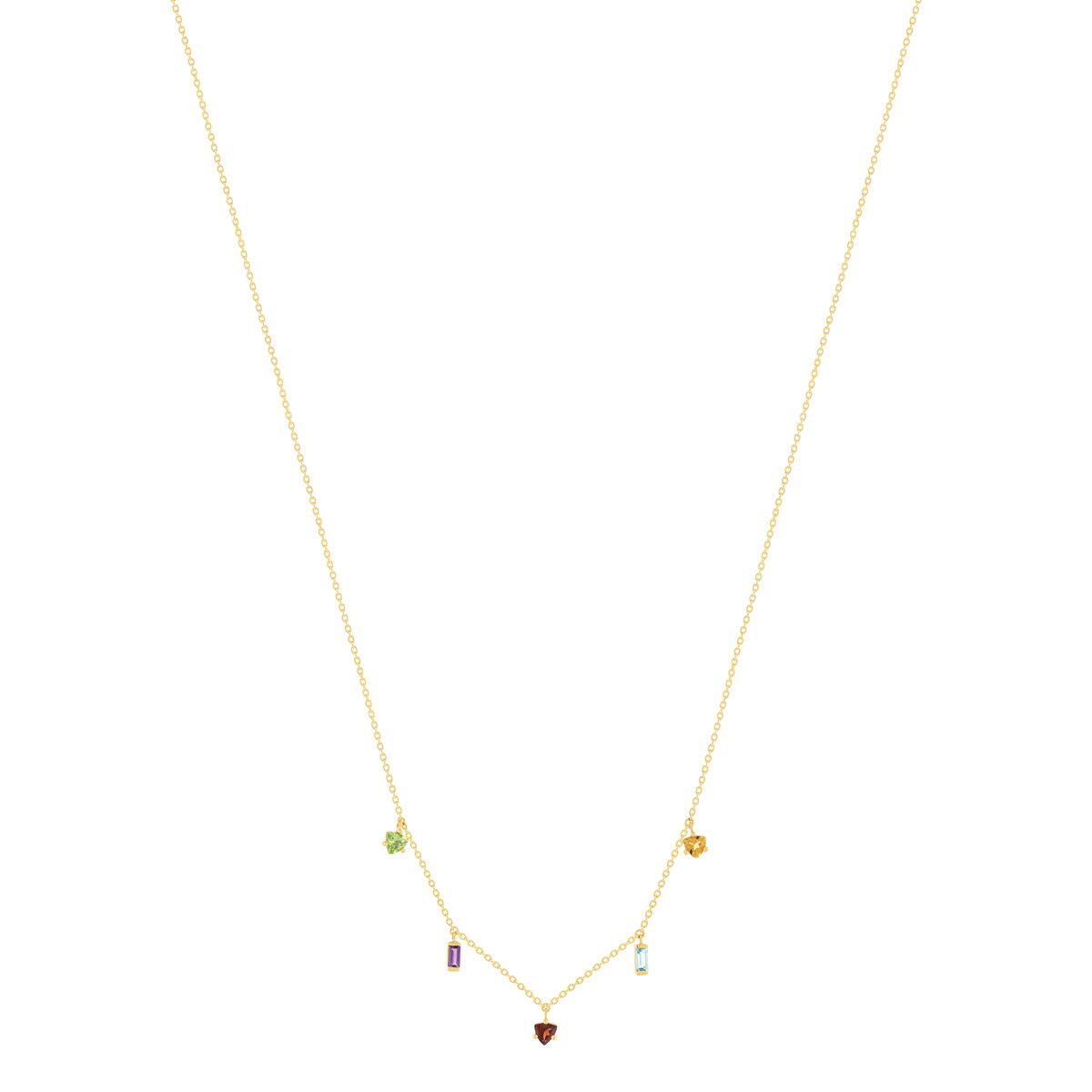 Collier or 375 jaune pierres fines et précieuses 45cm anneau de raccourcissement à 42cm