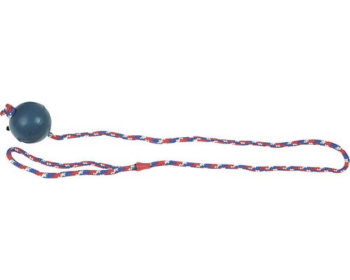 Karlie hondenspeelgoed rubberen bal 6,3 cm met touw