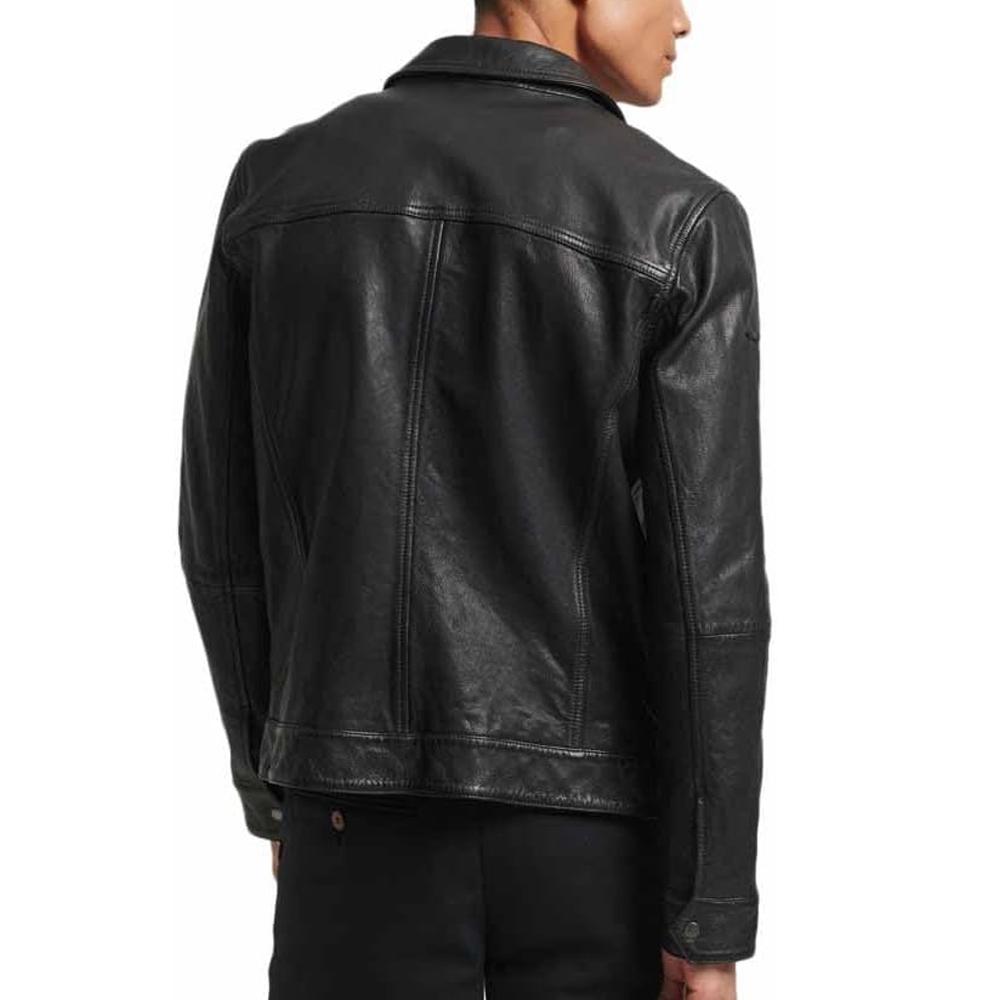 Superdry Veste En Cuir Noir Homme Superdry Studios