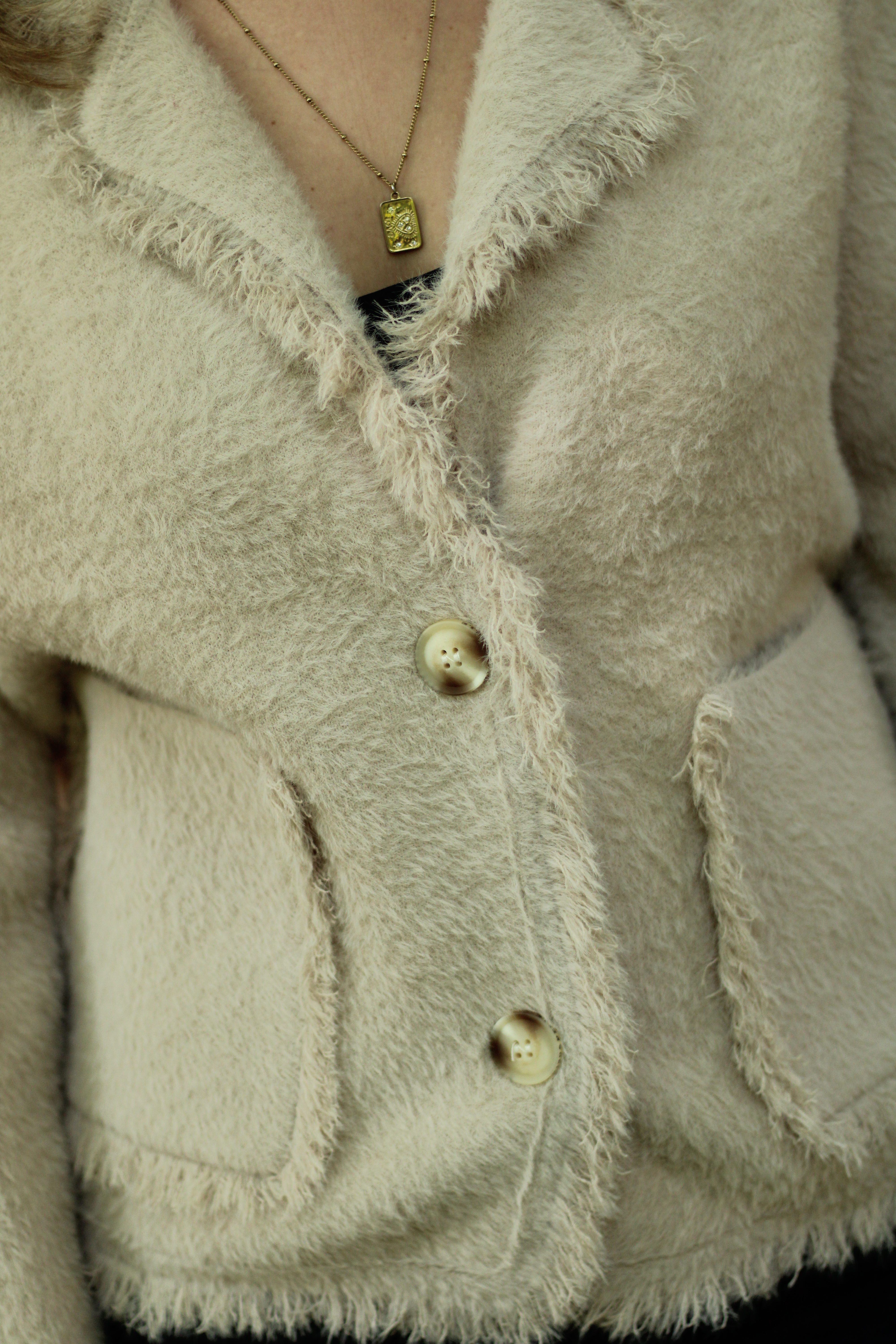 Rino & Pelle - Sena Cardigan With Fringes - Stone