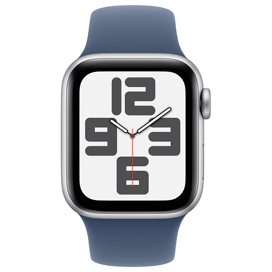 Apple Watch SE GPS (2024) - 44 mm - Aluminium Argent - Bracelet Sport Denim S/M