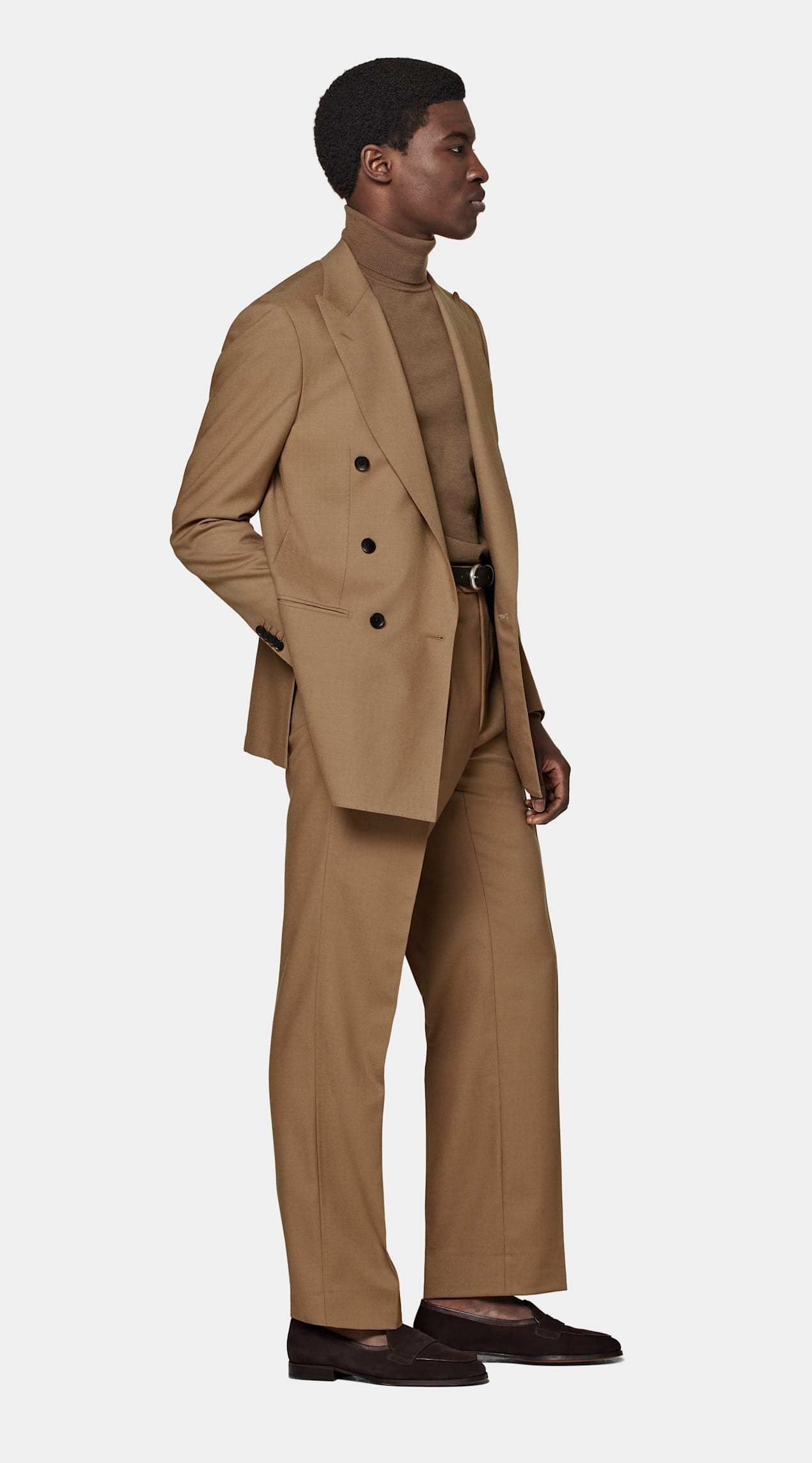 Costume Havana coupe Tailored marron moyen