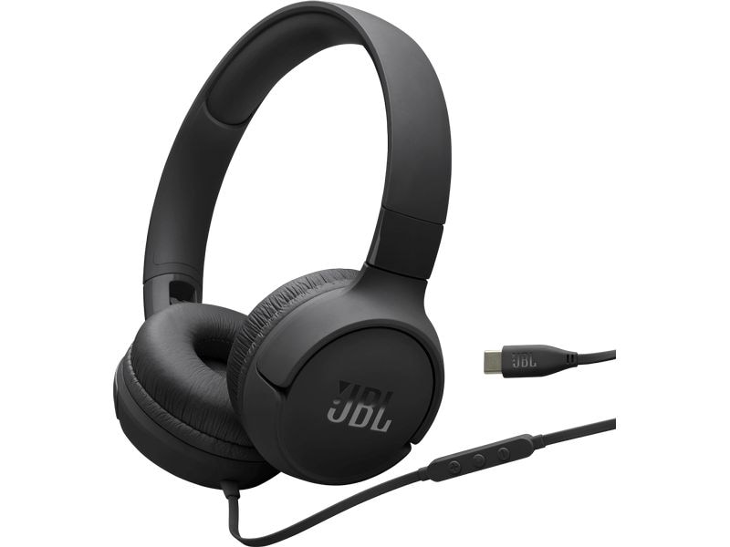 JBL On-Ear-Kopfhörer Tune 520C USB-C Schwarz Kabelgebundener Hi-Res-On-Ear-Kopfhörer